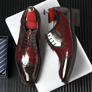 Men's Formal Corporate Wedding Business Shoes - Red