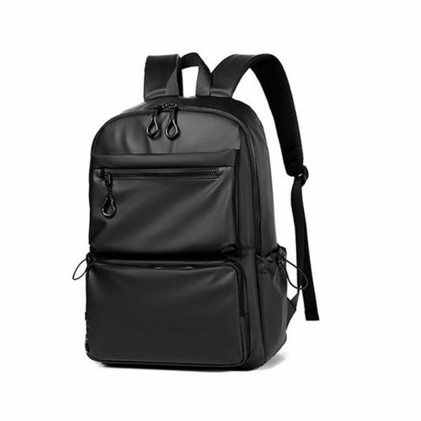 Waterproof Leather Laptop Bag - Black