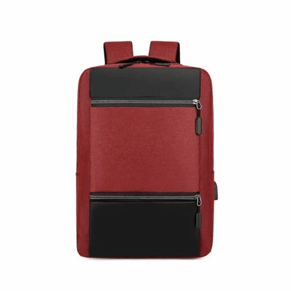 Laptop Bag With USB With Slot - Red/Black