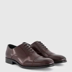 Myddle Punch Detail Toe Cap Oxford Shoes Brown