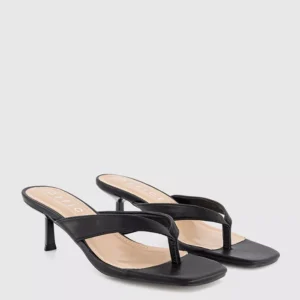 Mila Toe Post Heeled Sandals Black