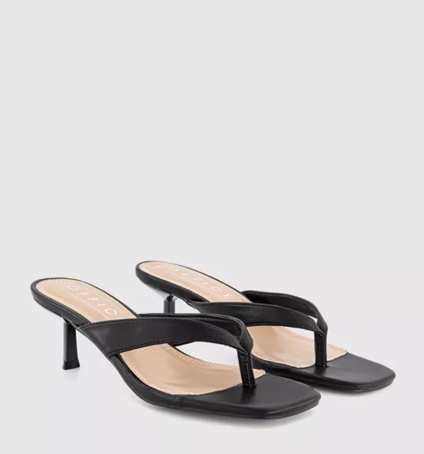 Mila Toe Post Heeled Sandals Black