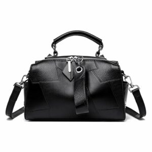 Chic Sheepskin Pattern PU Leather Mini Handbag with Detachable Strap - Black