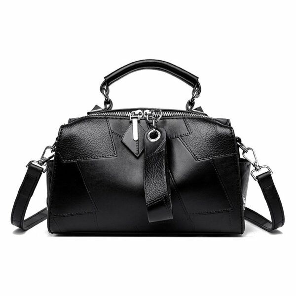 Chic Sheepskin Pattern PU Leather Mini Handbag with Detachable Strap - Black